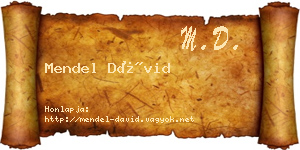 Mendel Dávid névjegykártya